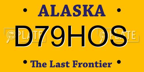 D79HOS Alaska License Plate