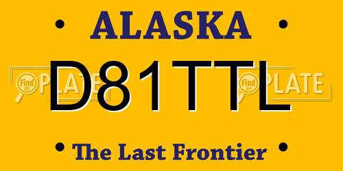 D81TTL Alaska License Plate