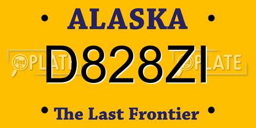 D828ZI Alaska License Plate