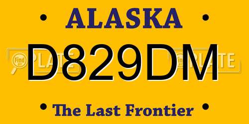 D829DM Alaska License Plate