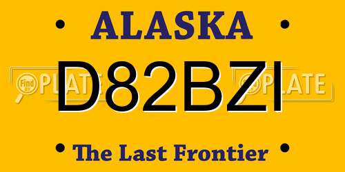 D82BZI Alaska License Plate