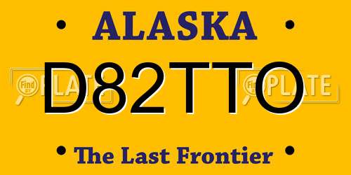 D82TTO Alaska License Plate