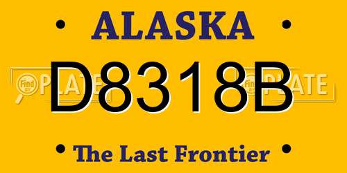 D8318B Alaska License Plate