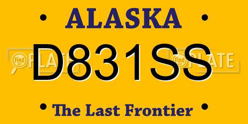 D831SS Alaska License Plate