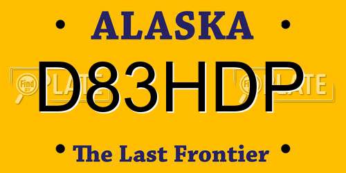 D83HDP Alaska License Plate