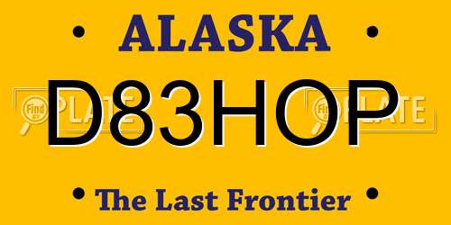 D83HOP Alaska License Plate