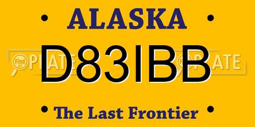 D83IBB Alaska License Plate