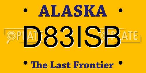 D83ISB Alaska License Plate