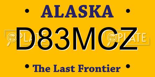 D83MCZ Alaska License Plate