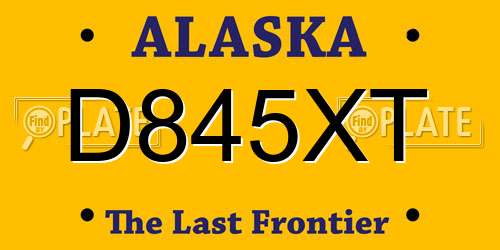 D845XT Alaska License Plate
