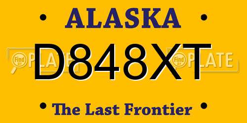 D848XT Alaska License Plate