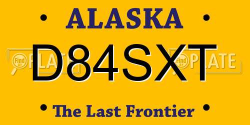 D84SXT Alaska License Plate