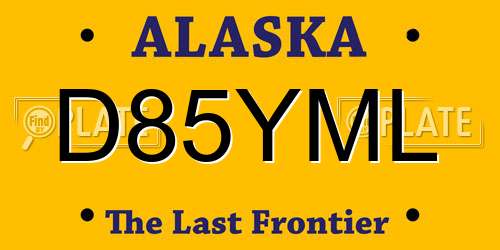 D85YML Alaska License Plate