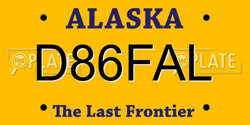 D86FAL Alaska License Plate