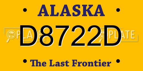 D8722D Alaska License Plate