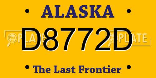 D8772D Alaska License Plate