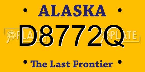 D8772Q Alaska License Plate