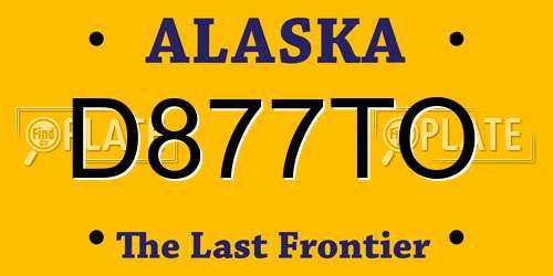 D877TO Alaska License Plate
