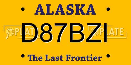 D87BZI Alaska License Plate