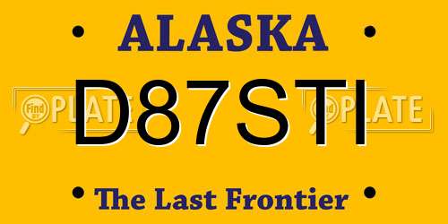 D87STI Alaska License Plate