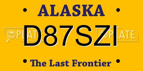 D87SZI Alaska License Plate