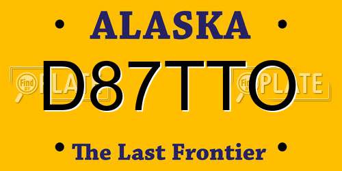 D87TTO Alaska License Plate