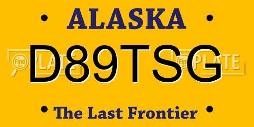 D89TSG Alaska License Plate