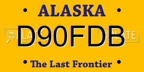 D90FDB Alaska License Plate