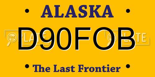 D90FOB Alaska License Plate