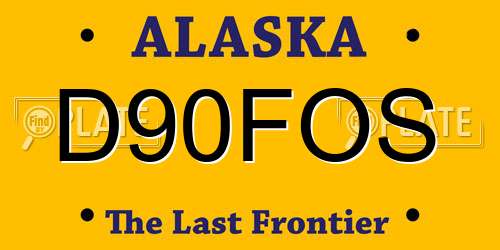 D90FOS Alaska License Plate