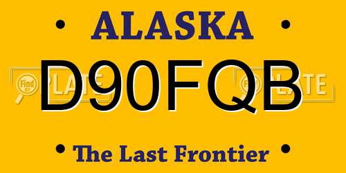 D90FQB Alaska License Plate
