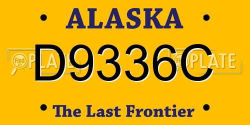 D9336C Alaska License Plate