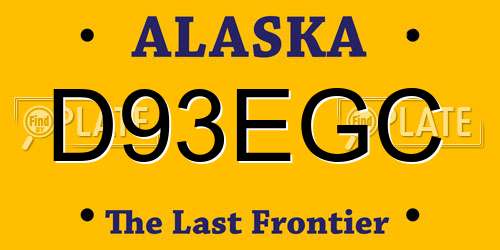 D93EGC Alaska License Plate