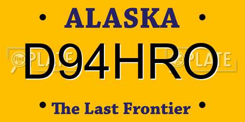 D94HRO Alaska License Plate
