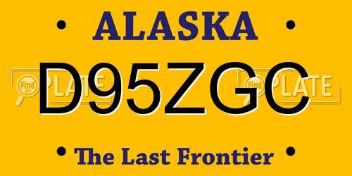 D95ZGC Alaska License Plate