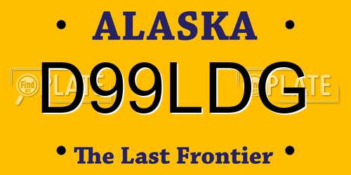 D99LDG Alaska License Plate