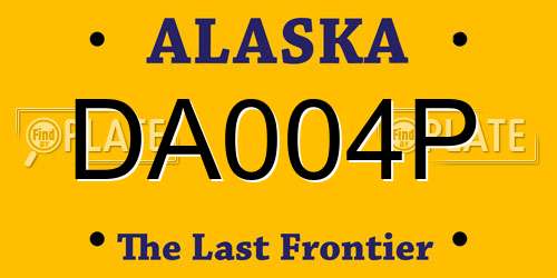 DA004P Alaska License Plate