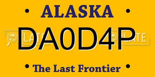 DA0D4P Alaska License Plate