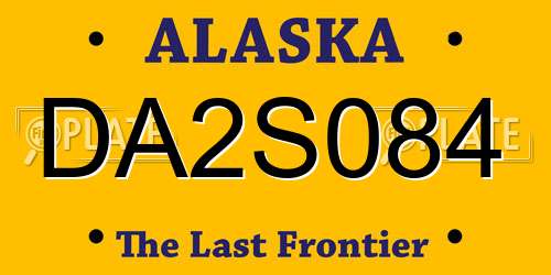 DA2S084 Alaska License Plate