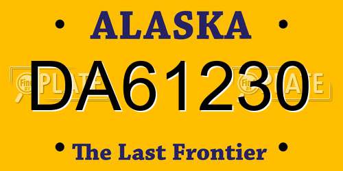 DA61230 Alaska License Plate
