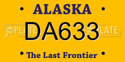 DA633 Alaska License Plate