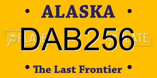 DAB256 Alaska License Plate