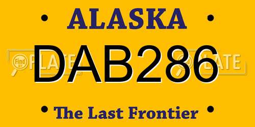 DAB286 Alaska License Plate