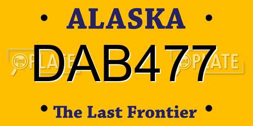 DAB477 Alaska License Plate