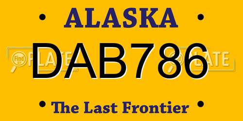 DAB786 Alaska License Plate