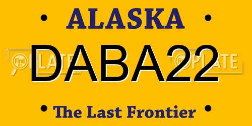 DABA22 Alaska License Plate