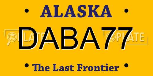 DABA77 Alaska License Plate