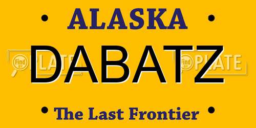 DABATZ Alaska License Plate