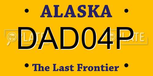 DAD04P Alaska License Plate