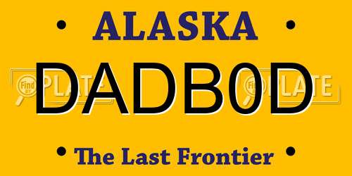 DADB0D Alaska License Plate